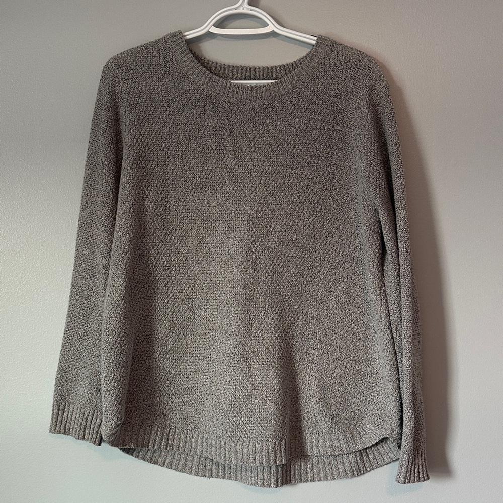 Pink Clover Heather Gray Crew Neck Sweater
